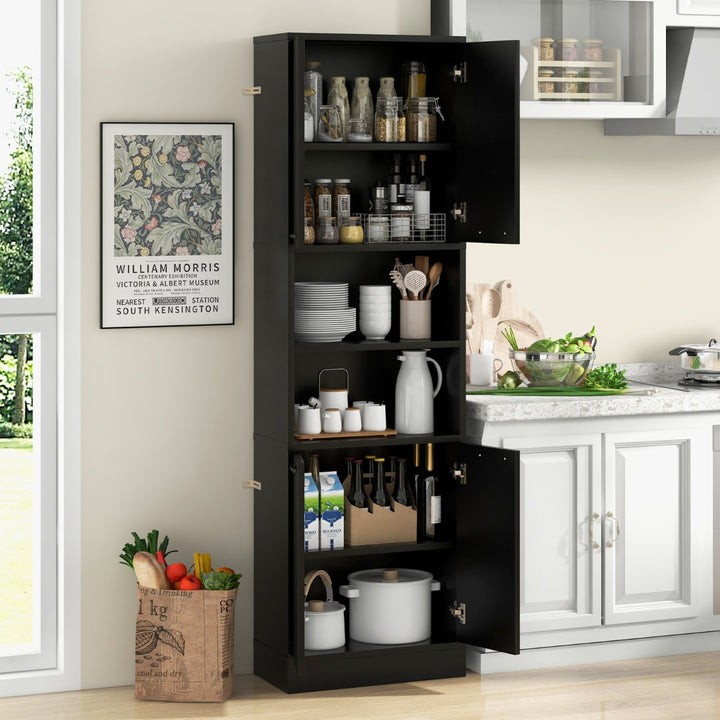 190cm Tall Freestanding Cupboard with Doors and Shelves