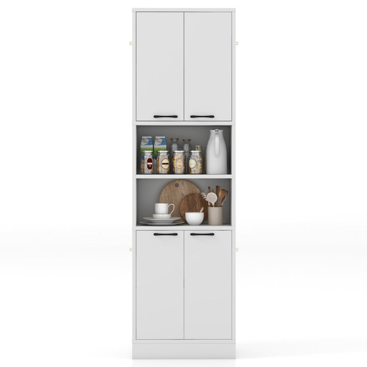 190cm Tall Freestanding Cupboard with Doors and Shelves