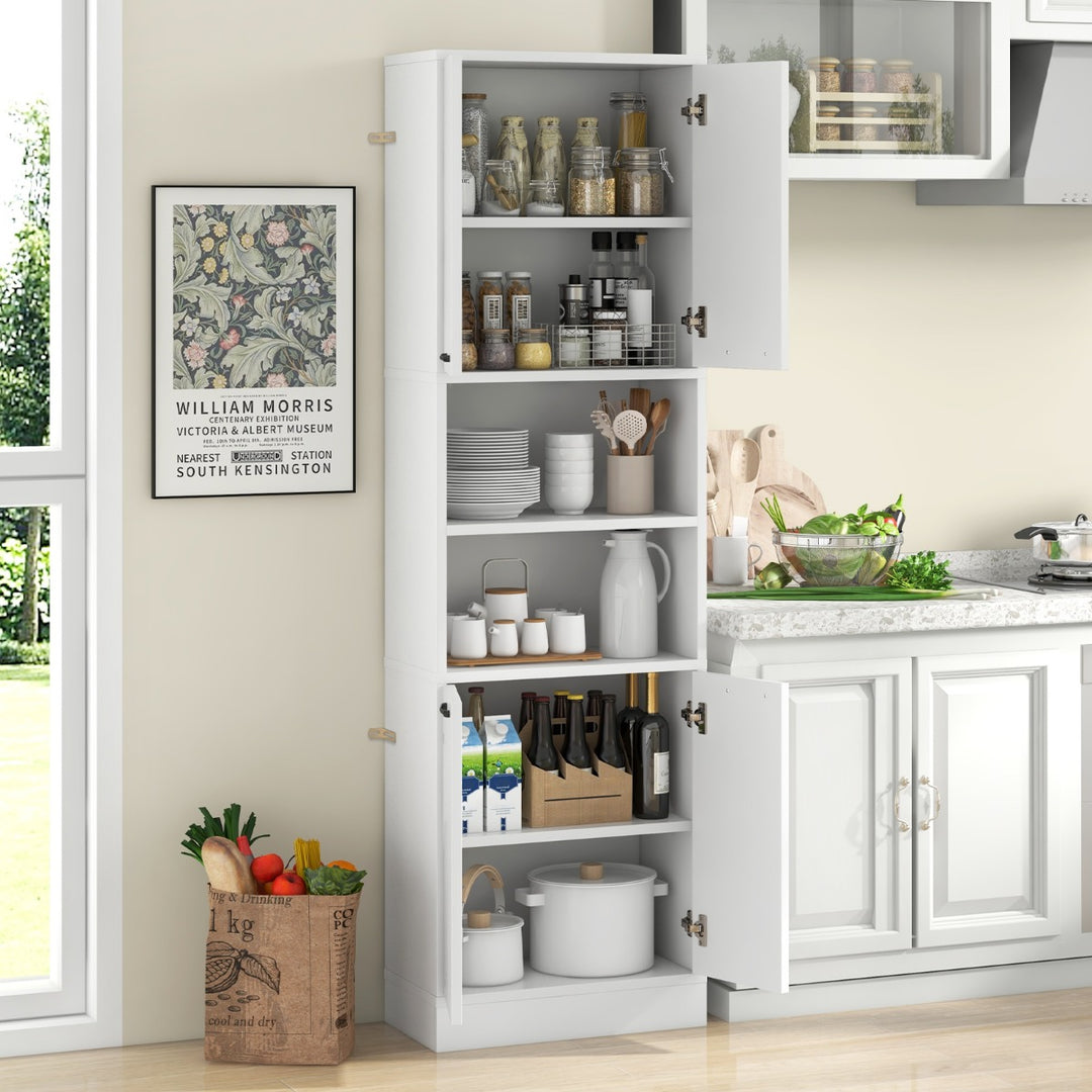 190cm Tall Freestanding Cupboard with Doors and Shelves