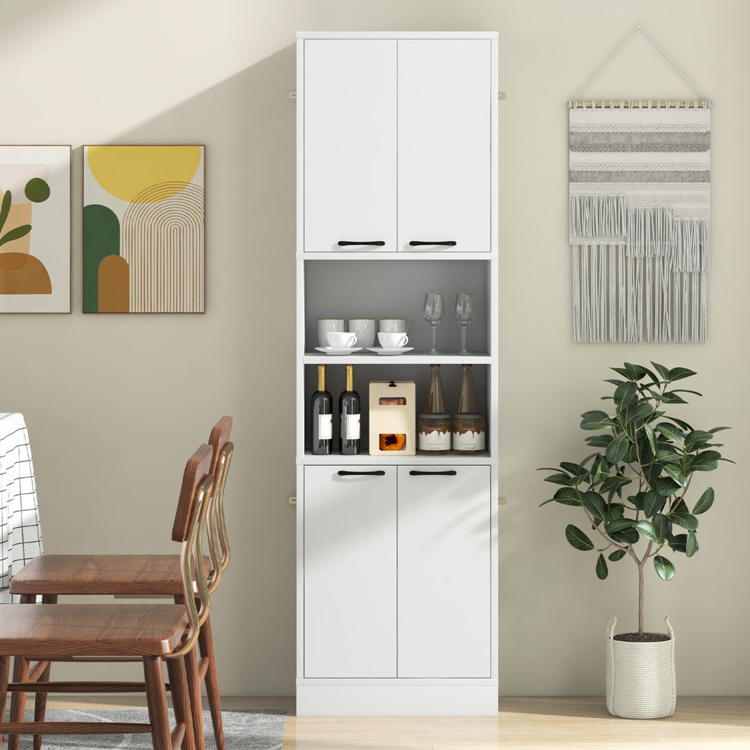 190cm Tall Freestanding Cupboard with Doors and Shelves