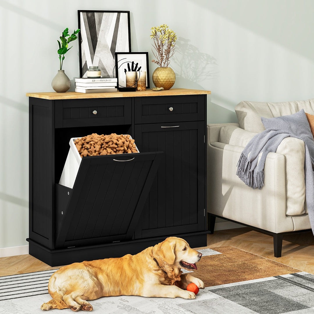 Kitchen Tilt Out Trash Cabinet with 70L Hidden Garbage Holder - TidySpaces
