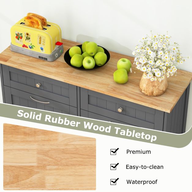 Kitchen Tilt Out Trash Cabinet with 70L Hidden Garbage Holder