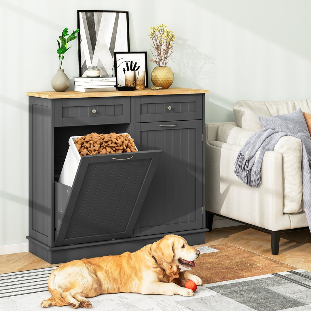 Kitchen Tilt Out Trash Cabinet with 70L Hidden Garbage Holder - TidySpaces
