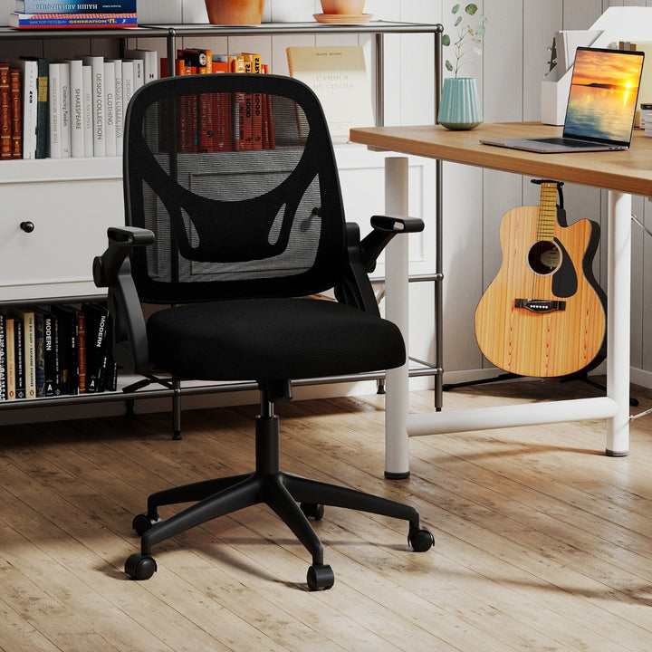 Modern black mesh office chair for workspace