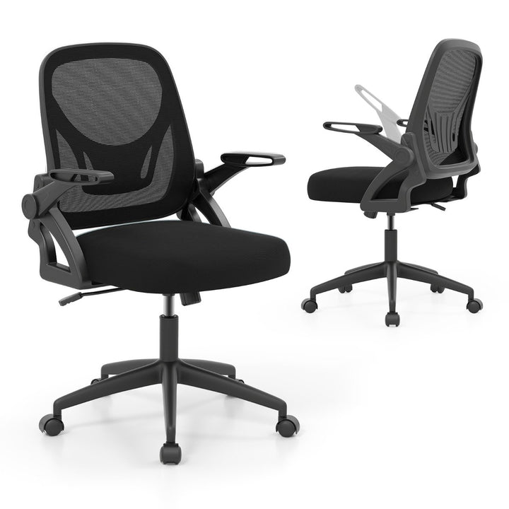 Black ergonomic mesh office chair with adjustable height