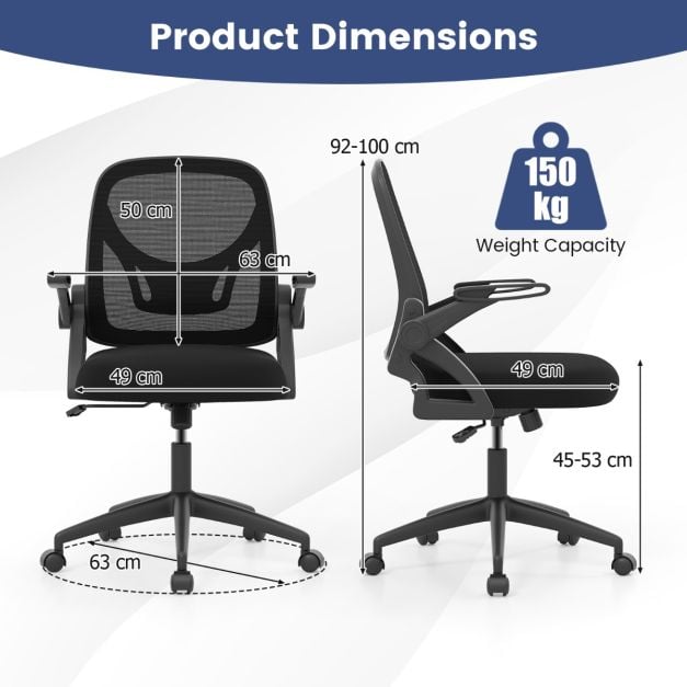 Ergonomic mesh office chair with adjustable height and swivel base