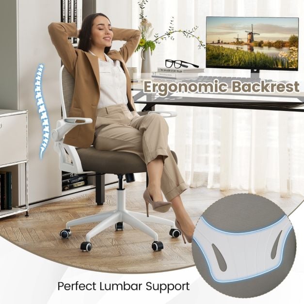 Modern mesh office chair with ergonomic backrest and adjustable height
