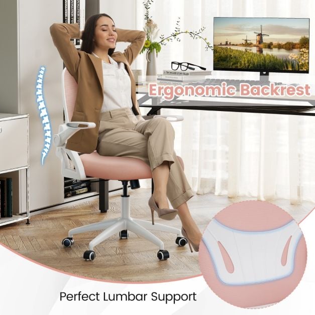 Ergonomic office chair with lumbar support and adjustable backrest