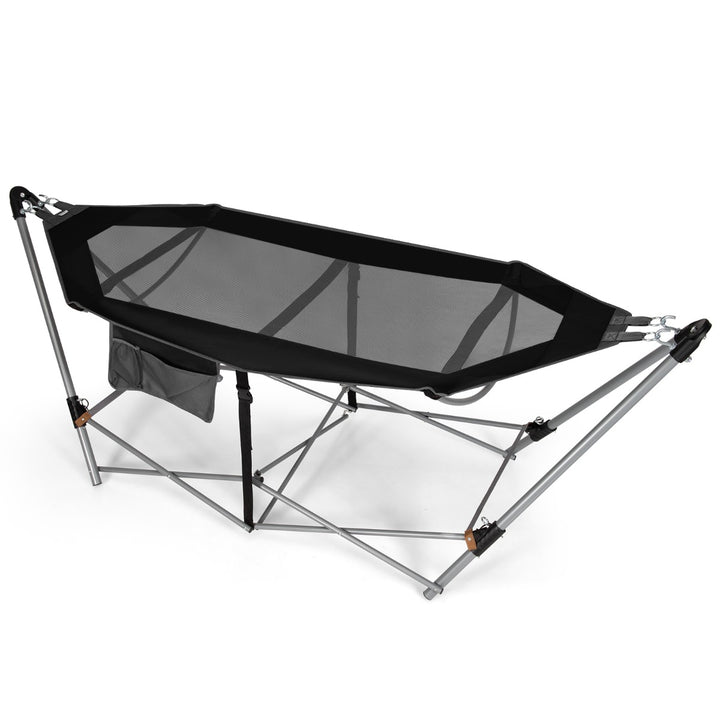 Folding Hammock with Carrying Bag for Patio & Beach-Black - TidySpaces