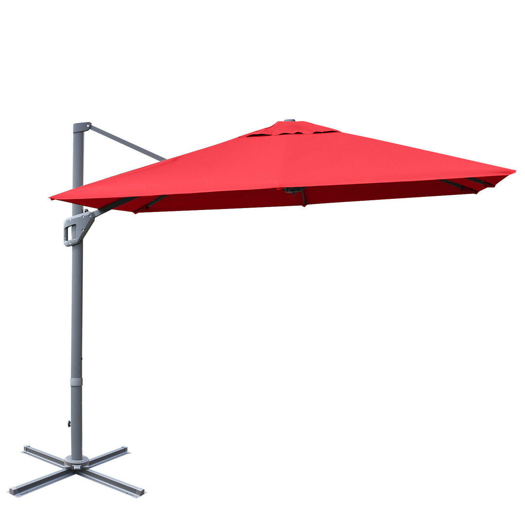 3m Patio Cantilever Umbrella with 4 Level Tilting Adjustment and Crank Handle
