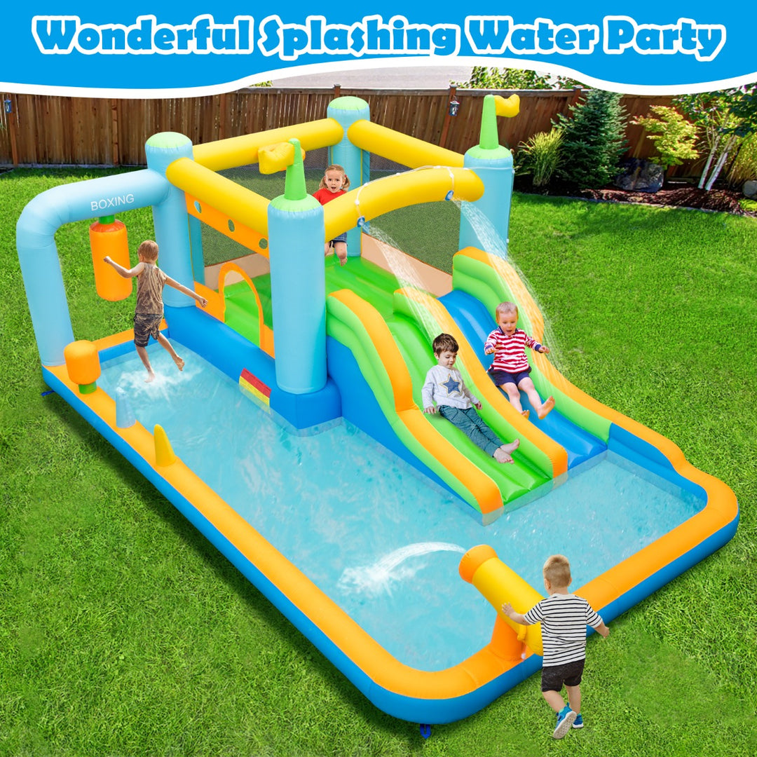 Inflatable Bounce House with Dual Slides for Kids