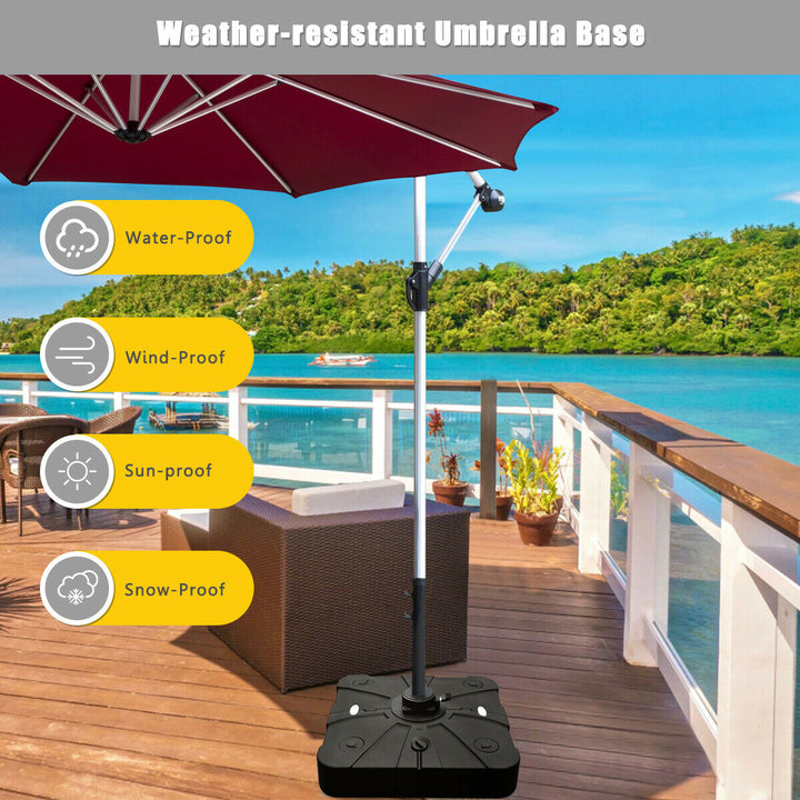 4 Wheels Parasol Base Weights with Removable Cross Base