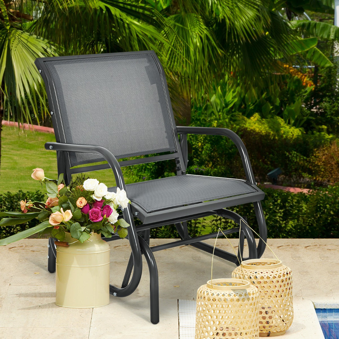 Glider Rocking Garden Chair-Brown