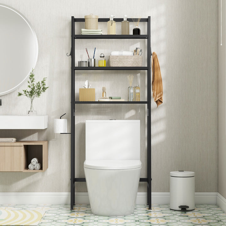 Over The Toilet Storage Shelf with Adjustable Adjustable Bottom Bar