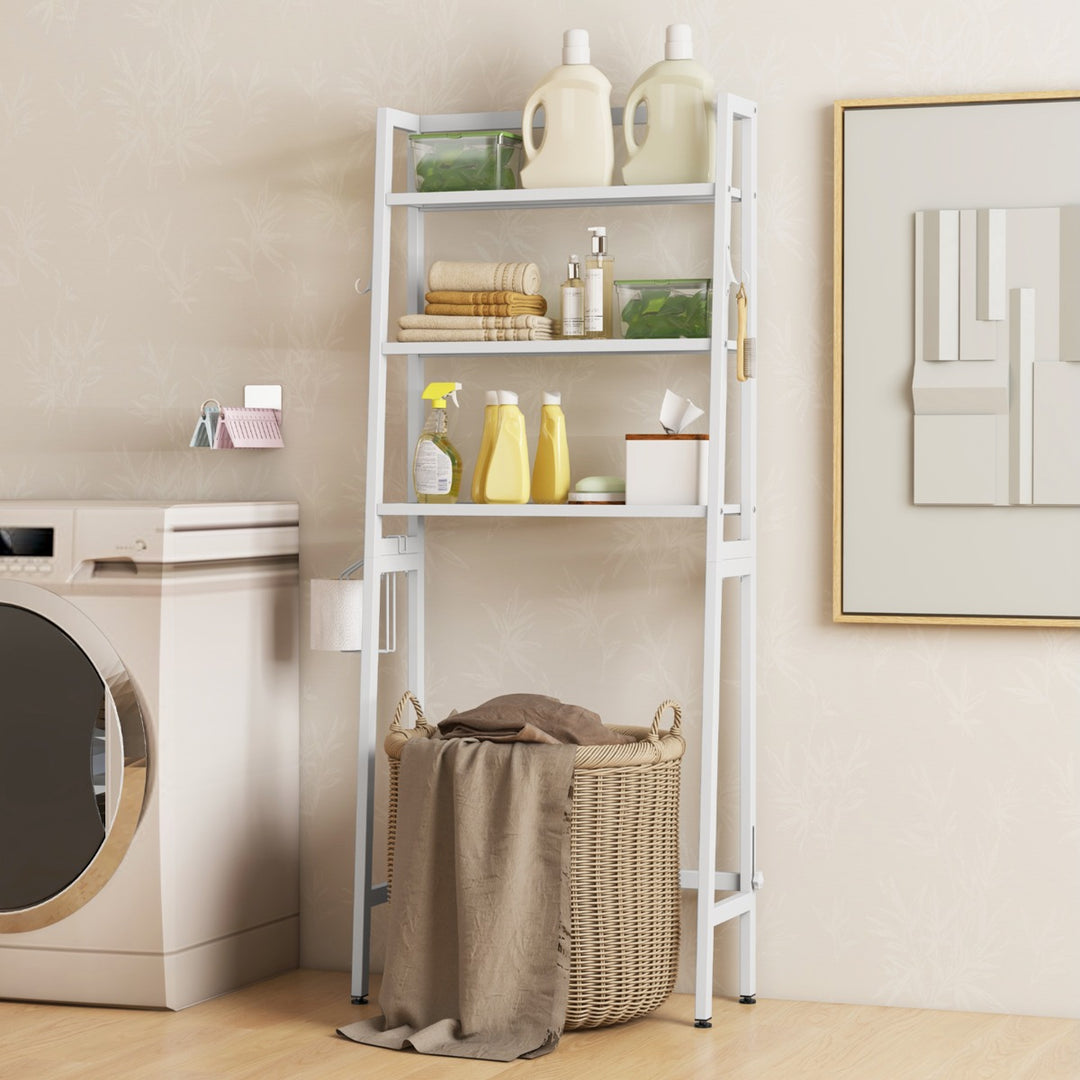 Over The Toilet Storage Shelf with Adjustable Adjustable Bottom Bar - TidySpaces