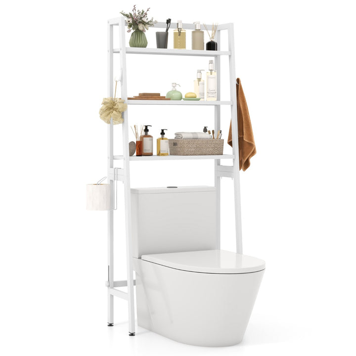 Over The Toilet Storage Shelf with Adjustable Adjustable Bottom Bar - TidySpaces