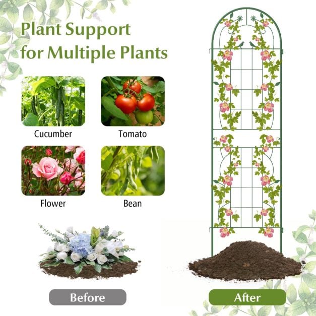 Metal Garden Trellis for Climbing Plants – Durable Support Structure for Outdoor Gardening
