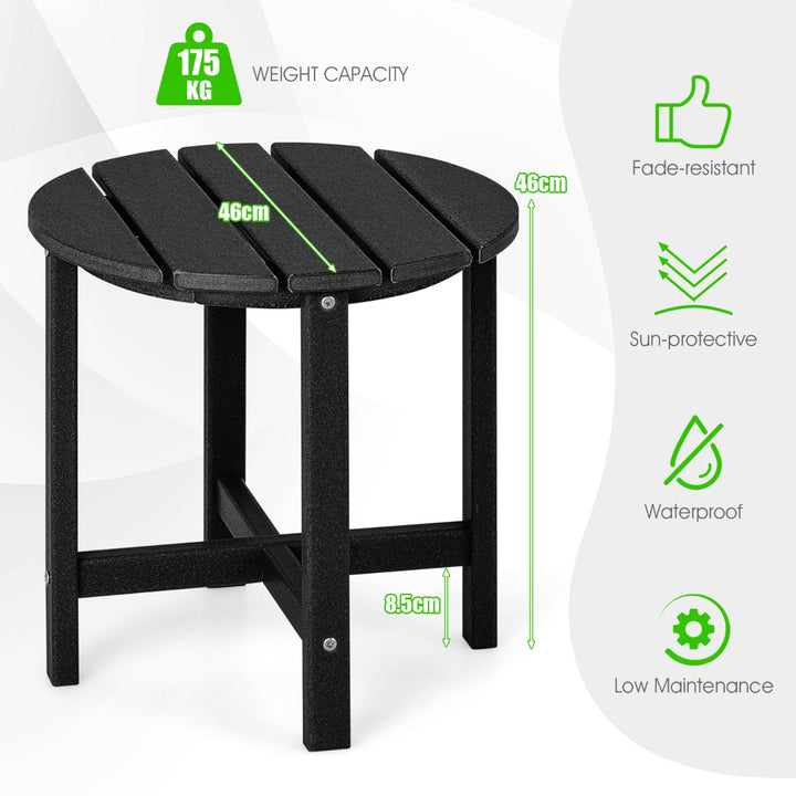 Patio Round HDPE Side Table for Yard Porch Garden - TidySpaces