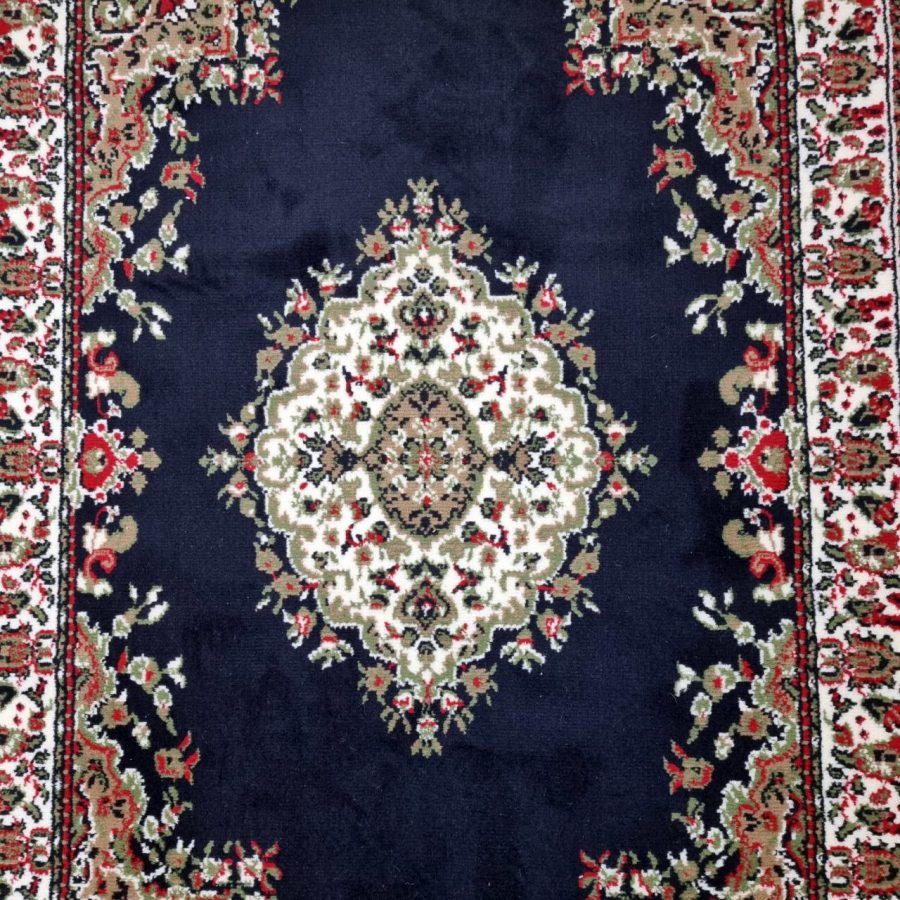 Traditional Rug Navy Blue Vintage Classic Design - TidySpaces