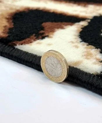 Safari Beige Rug Geometric Check Animal Print - TidySpaces