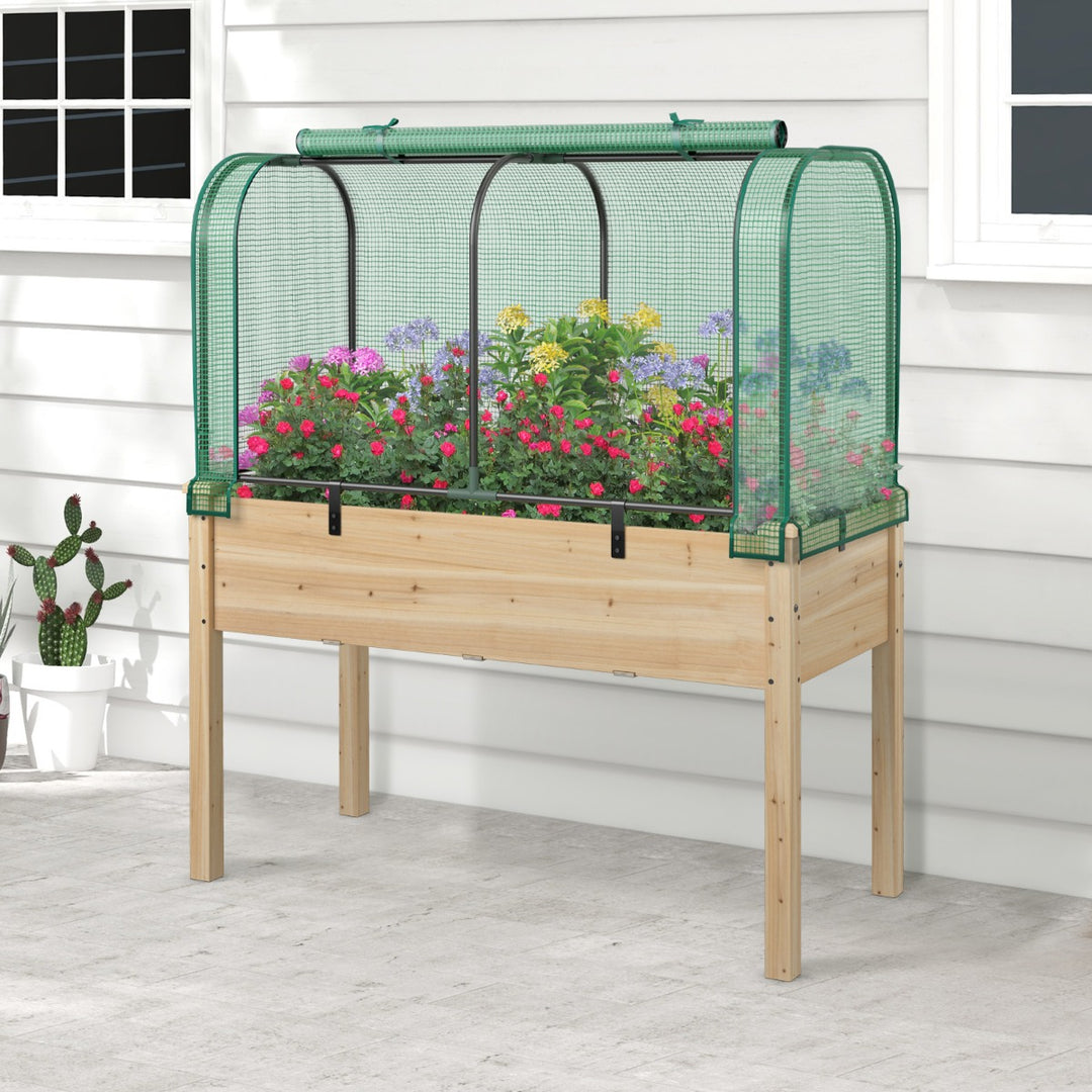 Portable Garden Patio Greenhouse with Roll-up Zipper Door and Waterproof Sun-Protective PE Cover - TidySpaces