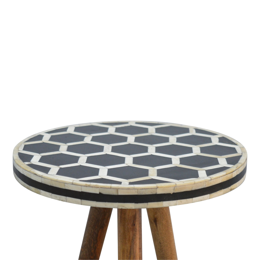 Bone Inlay Tripod Stool