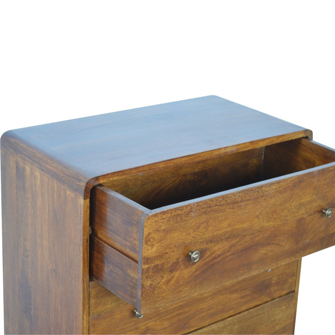 Curved Chestnut Chest - TidySpaces