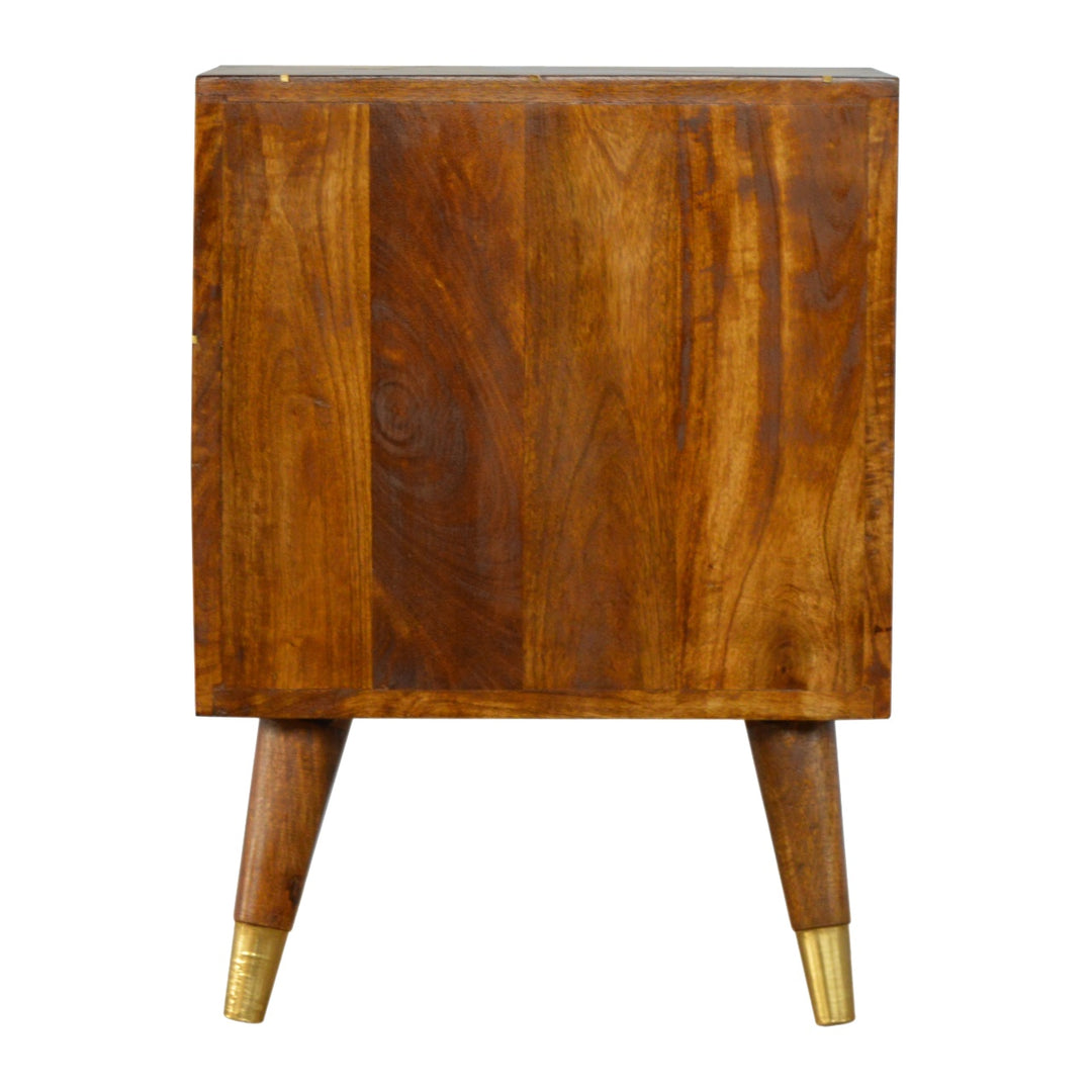 Gold Geometric Chestnut Bedside