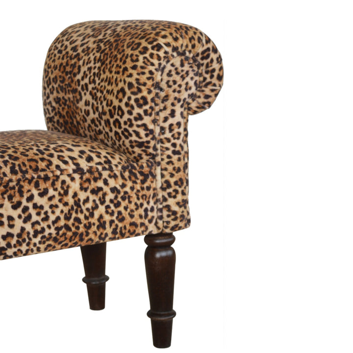 Leopard Print Velvet Bench