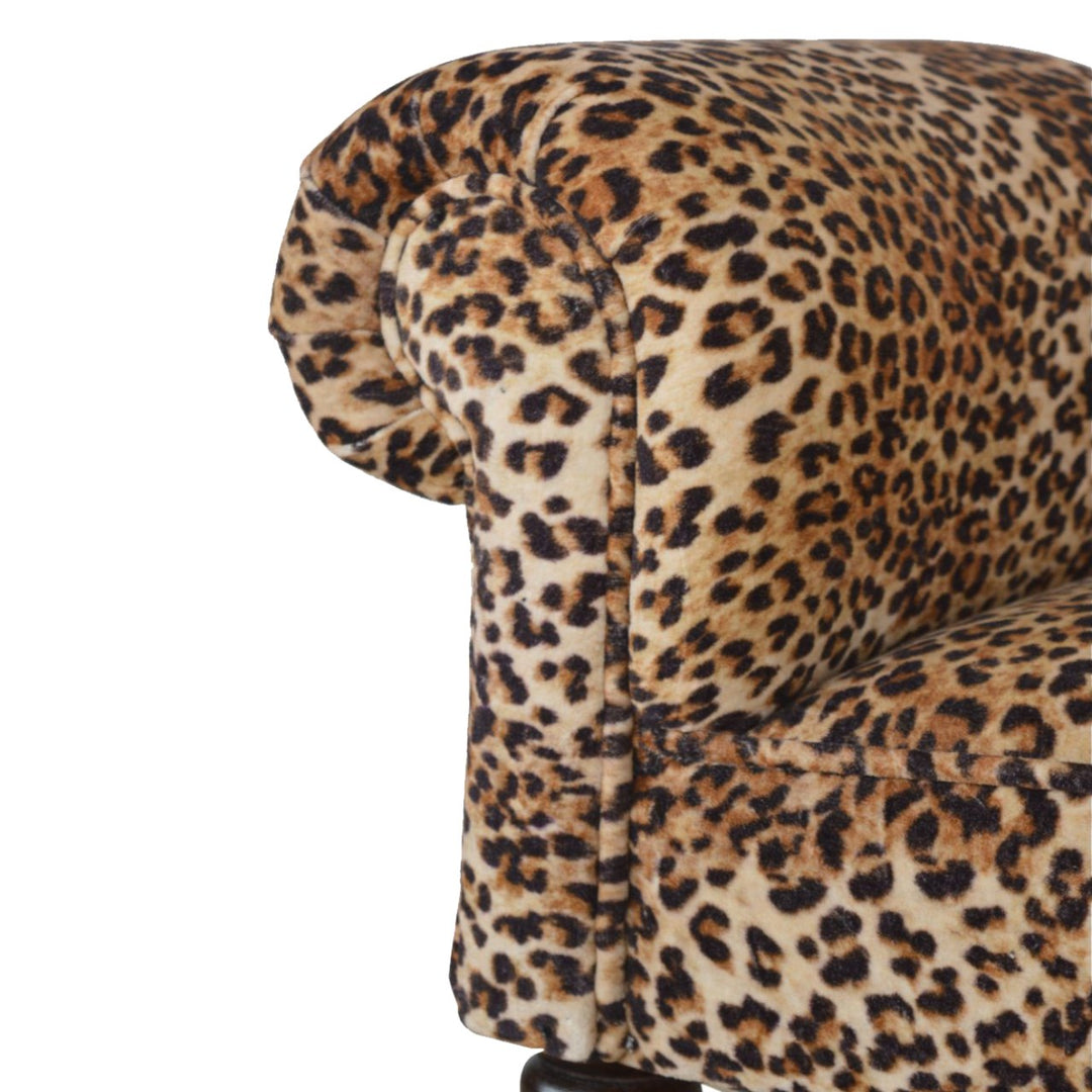 Leopard Print Velvet Bench