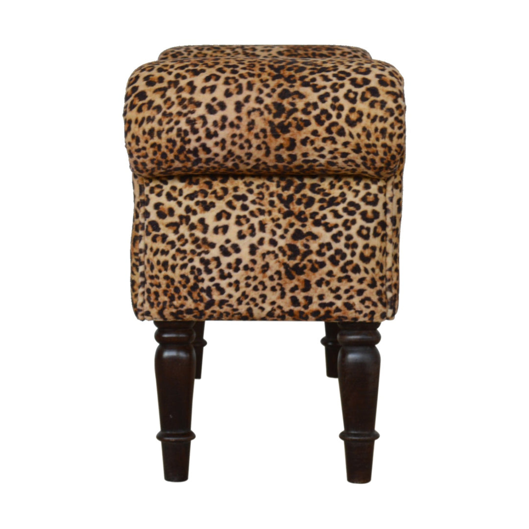 Leopard Print Velvet Bench