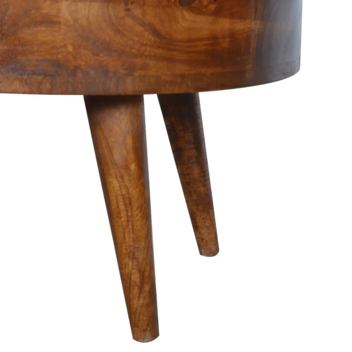 Chestnut Rounded Coffee Table - TidySpaces