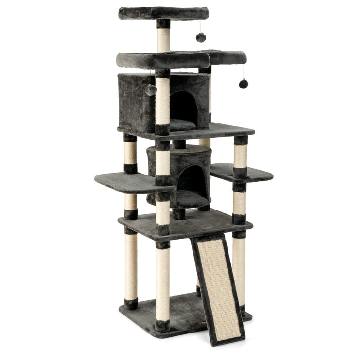 Cat Tree Condo wth Scratching Poles and Board