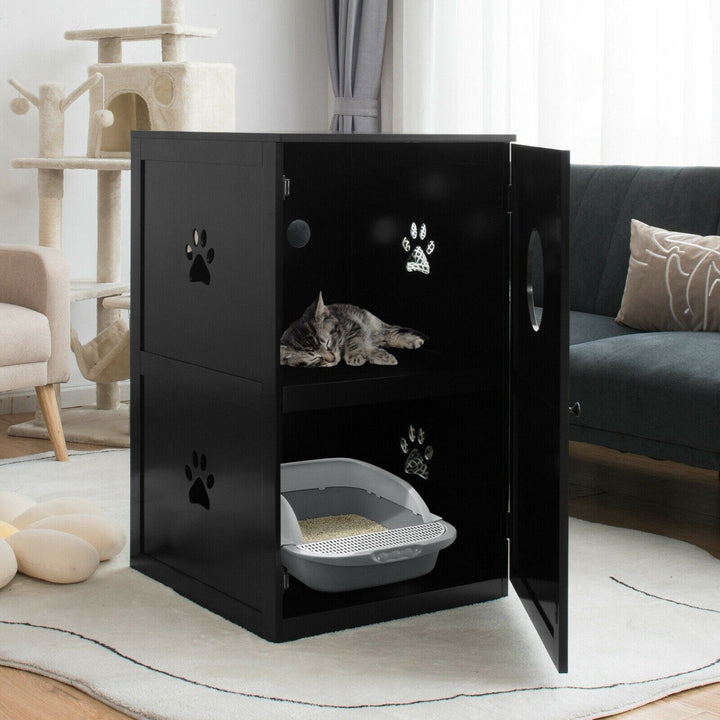 2 Tier Kitty Hidden Washroom Toilet with Entrance Hole and Door