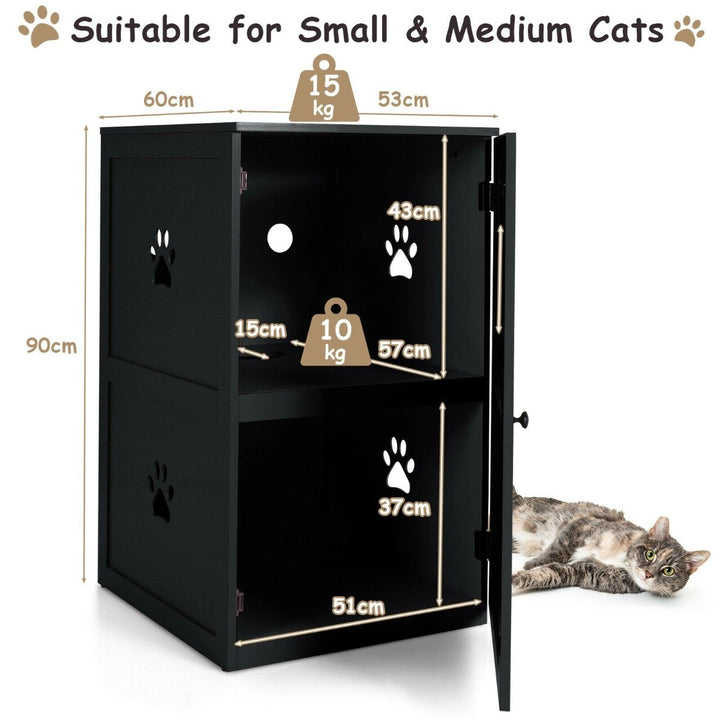 2 Tier Kitty Hidden Washroom Toilet with Entrance Hole and Door