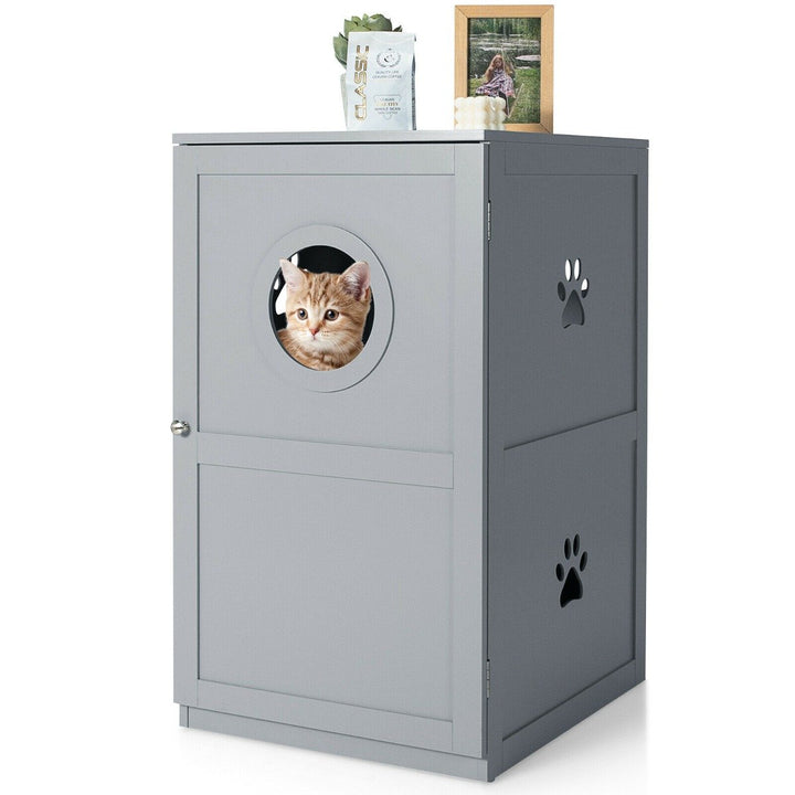 2 Tier Kitty Hidden Washroom Toilet with Entrance Hole and Door