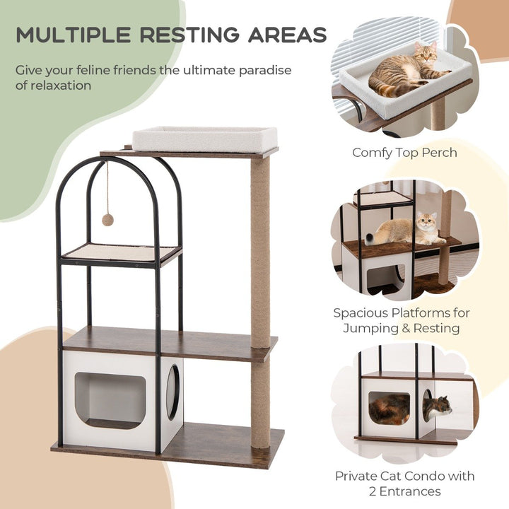 118 cm Tall Cat Tree Tower with Metal Frame