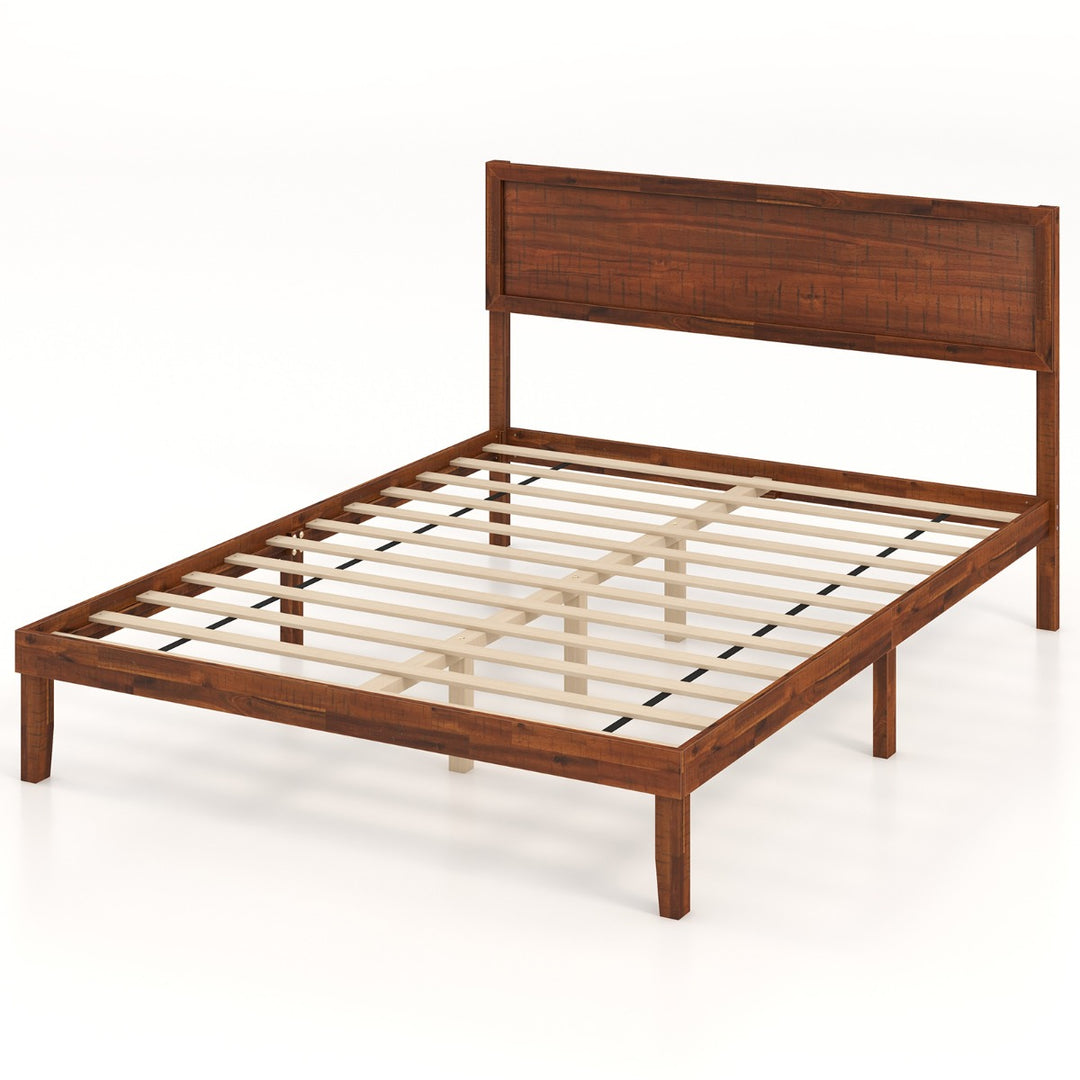 Bed Frame with Headboard and Slats Support - TidySpaces