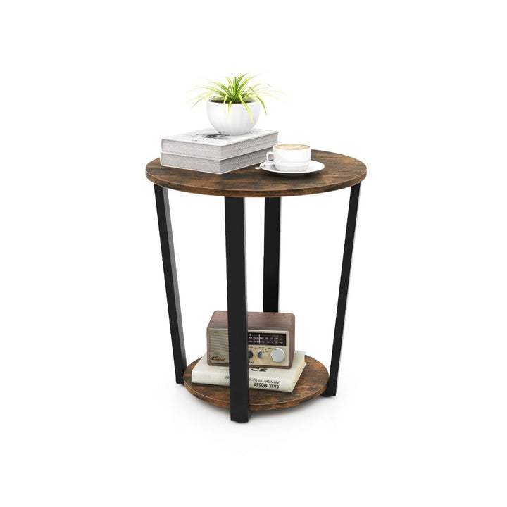 2-Tier Accent Side Table with Open Shelf