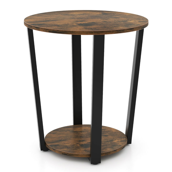 2-Tier Accent Side Table with Open Shelf