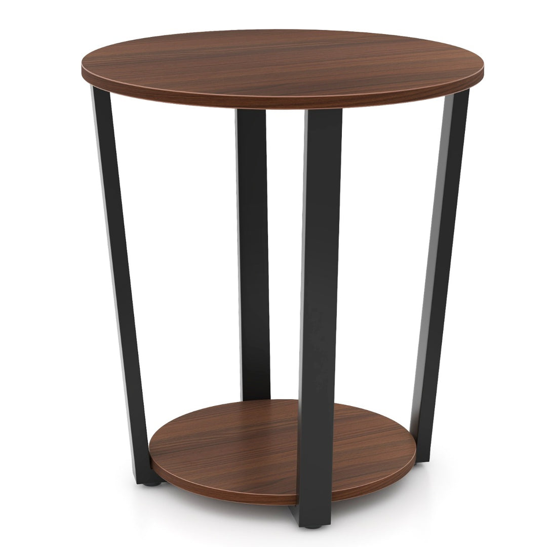 2-Tier Accent Side Table with Open Shelf