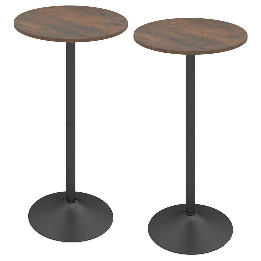 Round Top Pub and Bar Table with MDF Top and Base - Rustic Brown
