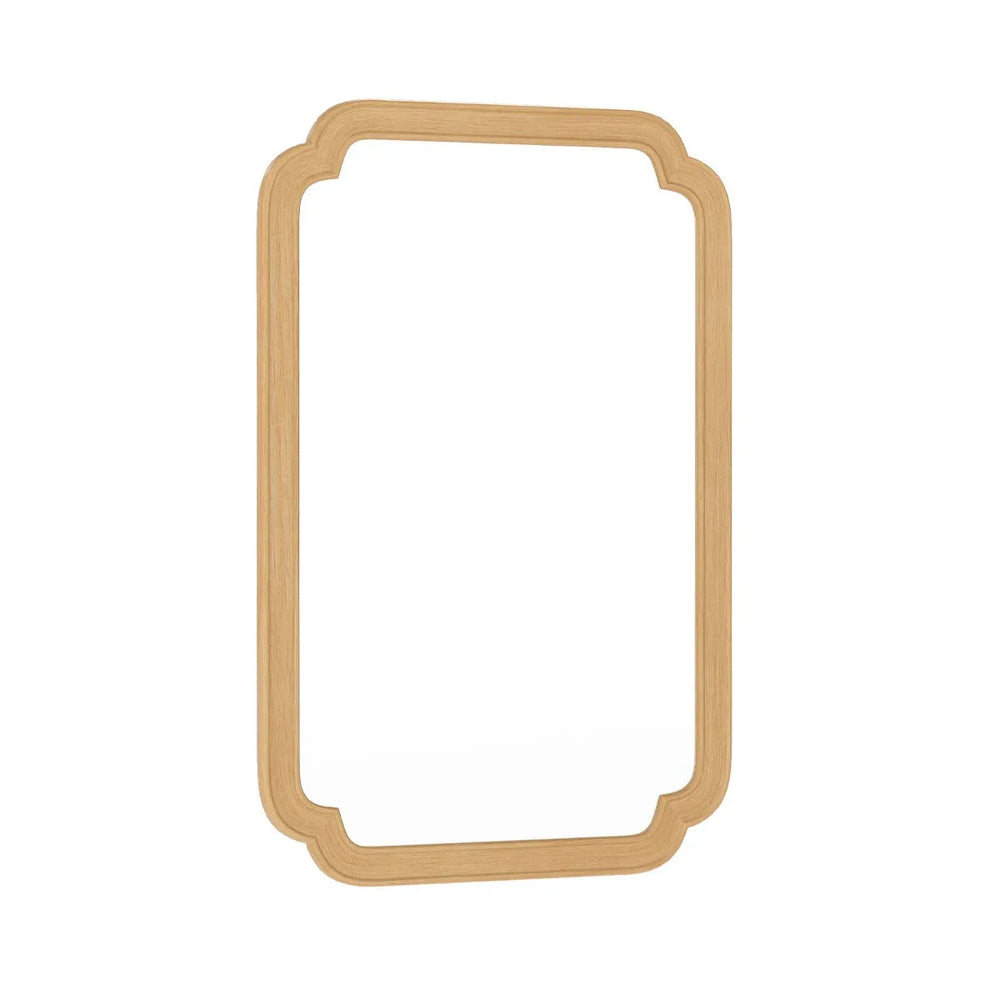 Rounded Corner Arch Wall Mirror for Bathroom Living Room-Natural - TidySpaces