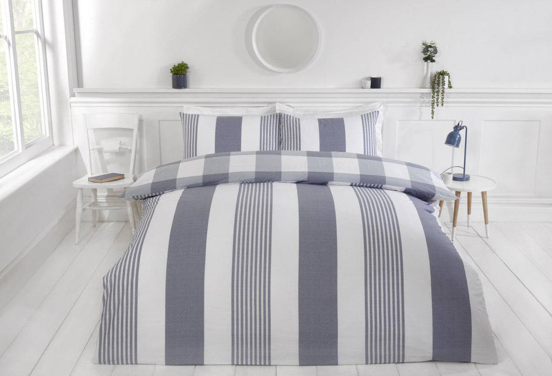 Chambray Stripe Duvet Set - TidySpaces