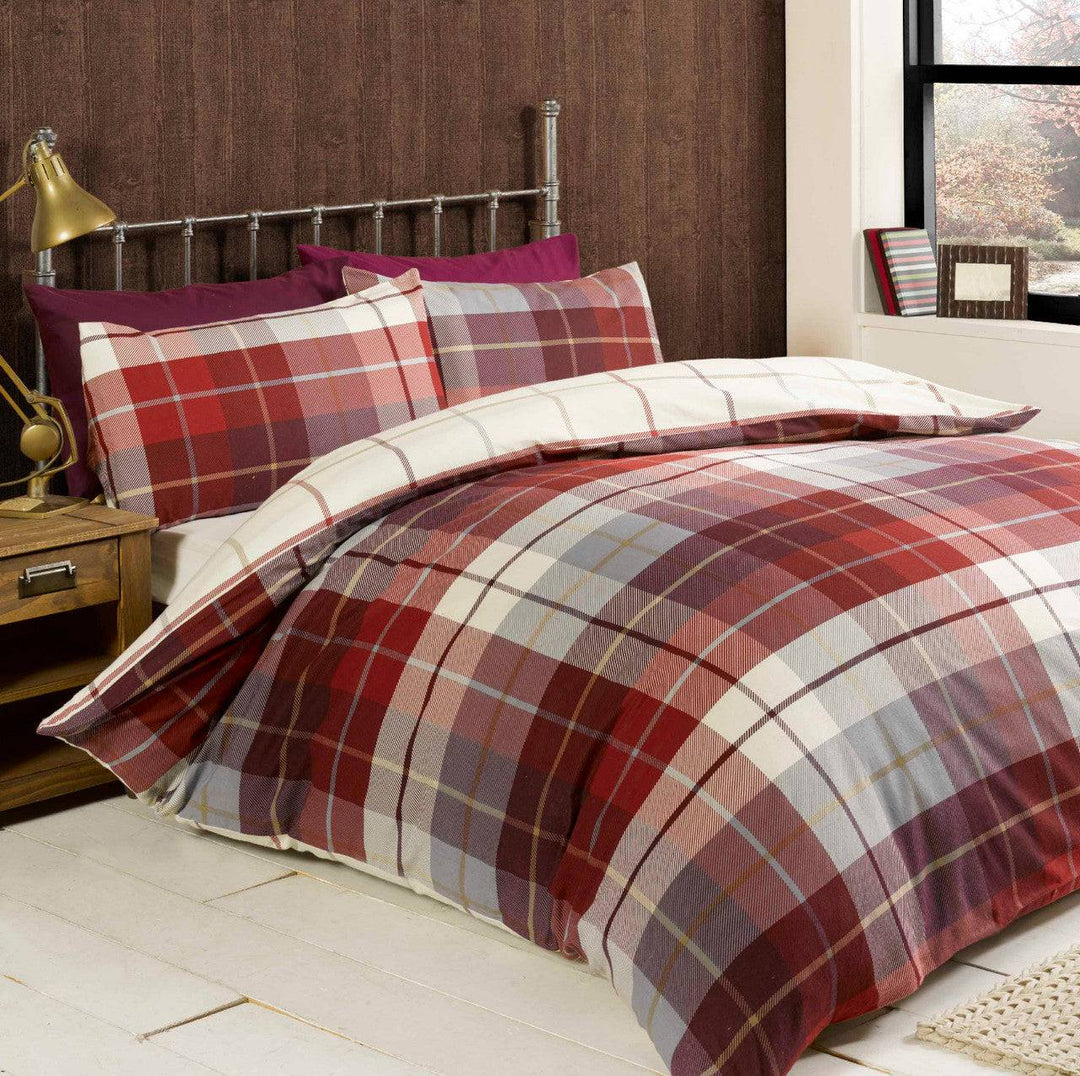 Lomond Check Flannellette Duvet Set - TidySpaces