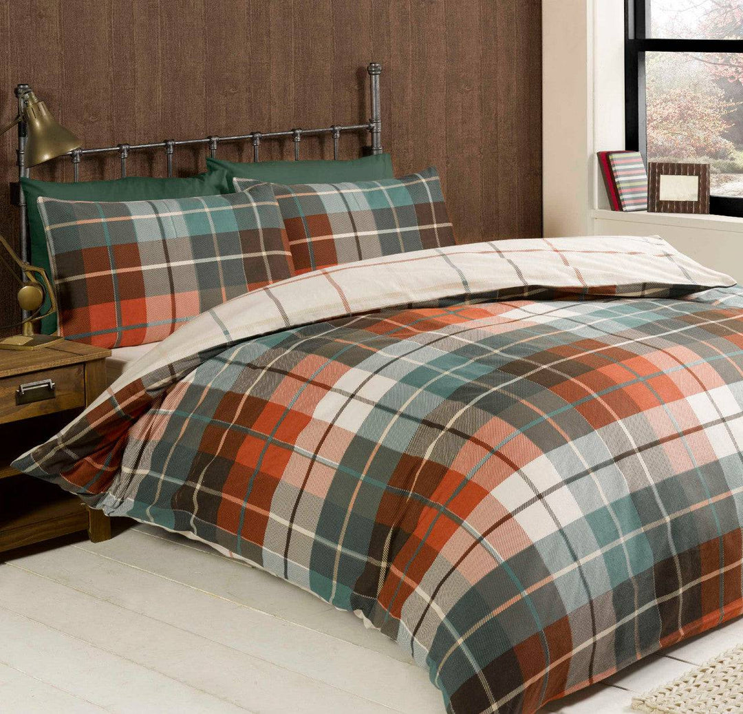 Lomond Check Flannellette Duvet Set - TidySpaces