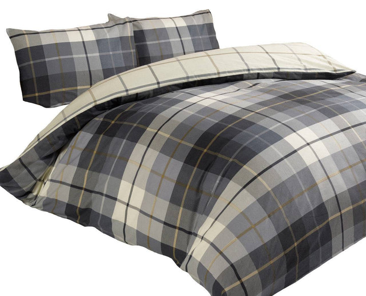 Lomond Check Flannellette Duvet Set - TidySpaces