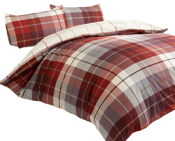 Lomond Check Flannellette Duvet Set - TidySpaces