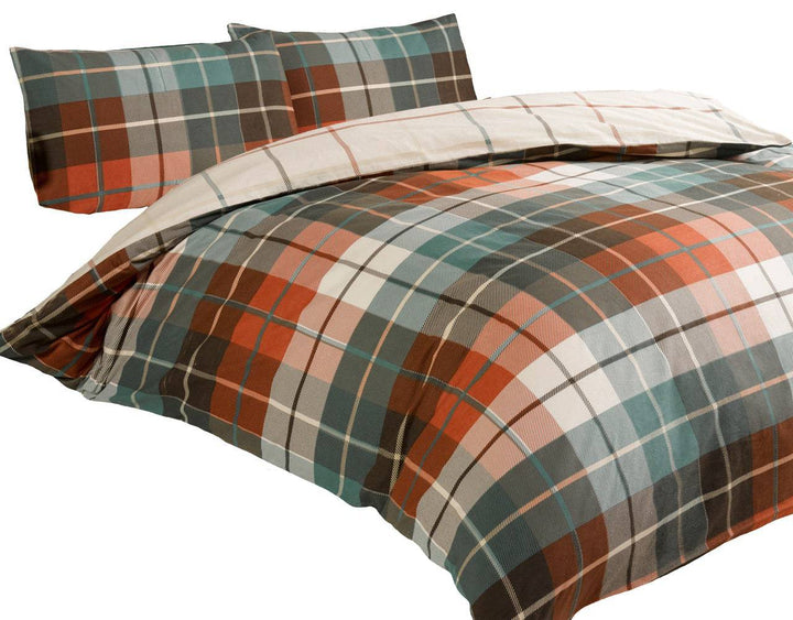 Lomond Check Flannellette Duvet Set - TidySpaces