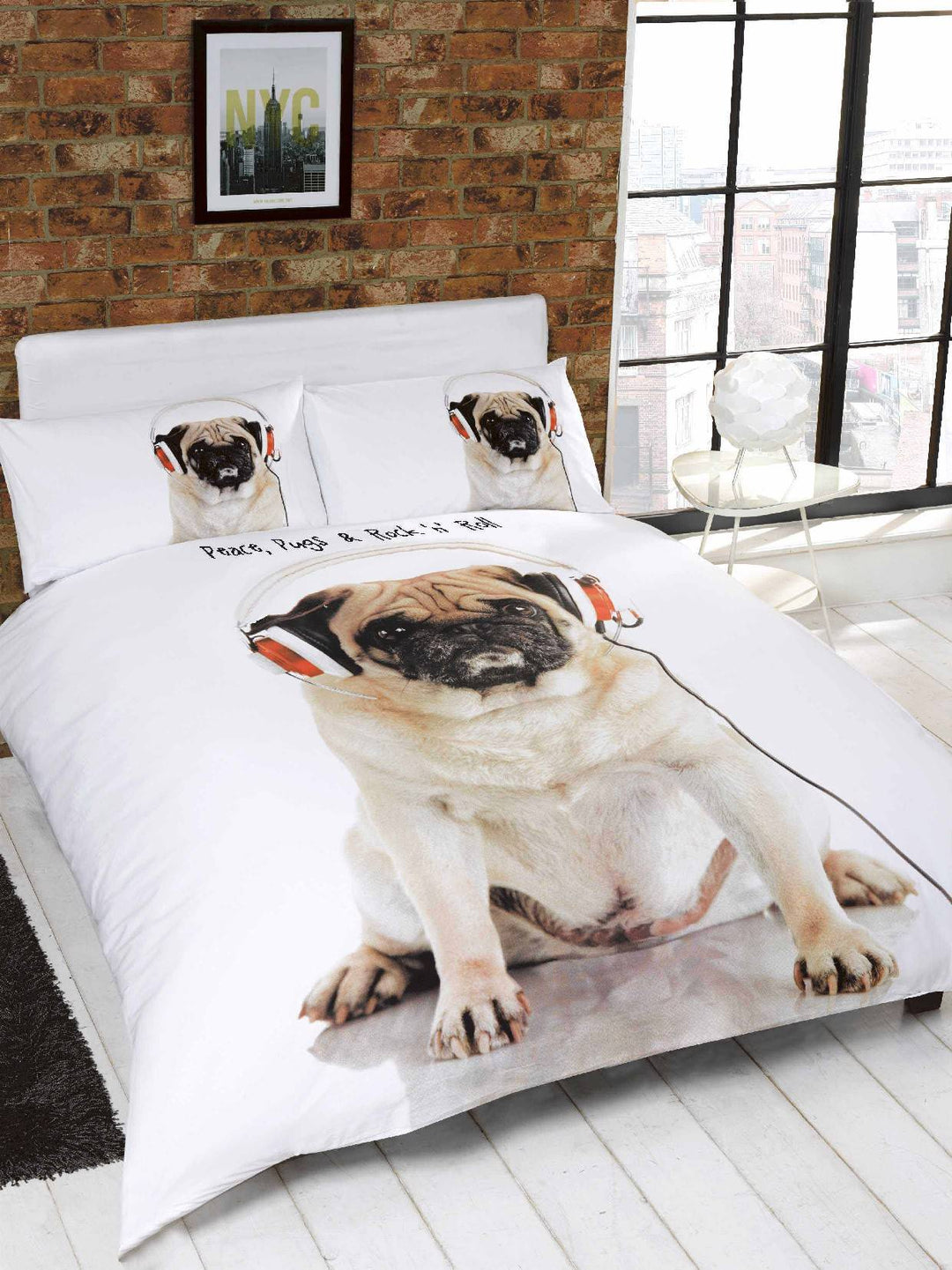 Rock And Roll Pug Duvet Set - TidySpaces